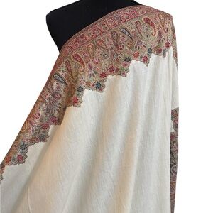 Unisex ,Pashmina Shawl,Moonlight Border, Wedding Wrap